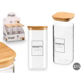 Tarro Borosilicato Tapa Bambu Spaghetti 2,1L Vivalto 10X25CM (12 Unidades) Precio: 54.79000032. SKU: B1HND96S5P