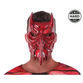 Máscara Halloween Demonio Rojo Pvc Rígido