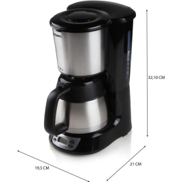 Domo DO709K Cafetera de Filtro 1000W 1L 8 Tazas Pantalla LCD Temporizador 24 Horas Acero Inoxidable