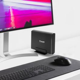 TooQ TQE-3531B Caja Externa para Disco Duro 3.5", USB 3.1 Gen 1 (5 Gbps), hasta 8 TB, SATA I/II/III, UASP, Aluminio Negro
