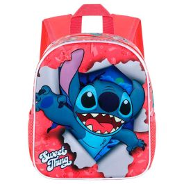 KARACTERMANIA Mochila preescolar 3D Disney Stitch 31cm con relieve frontal, 1 compartimento y 2 bolsillos laterales
