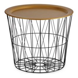 Mesa auxiliar Negro Dorado Metal 52 x 40 x 52 cm Precio: 40.49999954. SKU: S3609716