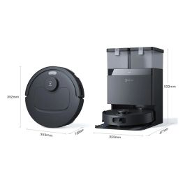 Ecovacs Deebot T30C Gen 2 - Robot aspirador y fregador con estación base de auto vaciado, bolsa para polvo, HEPA 10, LiDAR, Alexa, Google, negro