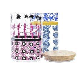 DKD Home Decor Bote Colonial Azul Turquesa de Borosilicato y Bambú 1400ml, Apto Lavavajillas, 10x22x10cm (Pack 12 Unidades) DKD Home Decor Bote Colonial Azul Turquesa de Borosilicato y Bambú 1400ml, Apto Lavavajillas, 10x22x10cm (Pack 12 Unidades)