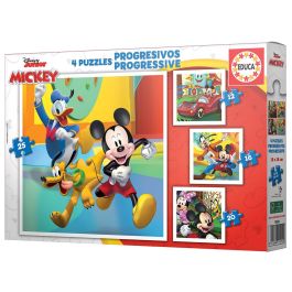 Educa 19294 Puzzles Progresivos Mickey & Friends Disney 4 puzzles 12-16-20-25 piezas +3 años
