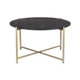 Mesa Centro Glam DKD Home Decor Negro Dorado 81 x 44 x 81 cm