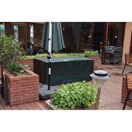 Altadex Funda de protección para mesa y sillas 143x225x90cm, poliéstes 240g/m², impermeable y transpirable, interior/exterior