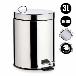 Berilo Papelera de Basura con Pedal 3 L de Acero Inoxidable y Cubo Extraíble Plata 17 x 25.6 x 22.5 cm (6 Unidades) Berilo Papelera de Basura con Pedal 3 L de Acero Inoxidable y Cubo Extraíble Plata 17 x 25.6 x 22.5 cm (6 Unidades)
