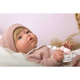 Muñeca reborn arias 40 cm abril rosa c/manta