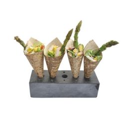 Fuente de cristalería Tube Negra, 42 x 18 cm - Complemento para presentación de aperitivos, frutas y pasteles (Set de 6) Precio: 11.49999972. SKU: B19ZQK5WJJ