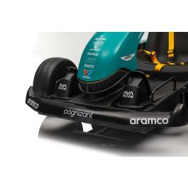Bizak Aston Martin Kart F1 - Coche eléctrico infantil, licencia oficial, 6+ años, Bluetooth, luces, 12V
