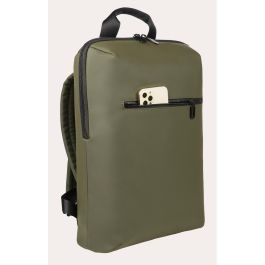 Tucano BKGOM15-VM Mochila Gommo para portátil 15-16" (MacBook Pro 16"), caucho, unisex, con bolsillo delantero, verde/negro