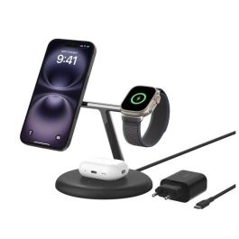 Belkin Wiz023Vfbk Base Carga Inalambrica 3 en 1 para iPhone, Apple Watch y AirPods con Qi2 15W Negra
