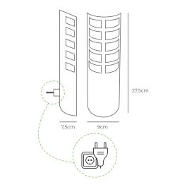 Atrapa insectos electrico 9w 50m² con placa adhesiva 220-240v