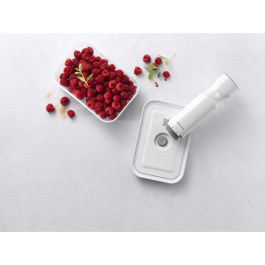 Zwilling Fresh&Save Vakuum Box S, Táper Hermético para Alimentos, Plástico y Silicona, Apto para Microondas/Lavavajillas, Blanco