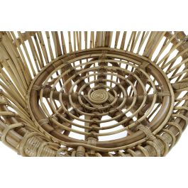 DKD Home Decor Sillón Balines Natural Blanco Ratan Algodón 76 x 65 x 85 cm Con Cojín