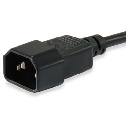 EQUIP 112101 Cable de Alimentación IEC C14 a IEC C13 Macho/Macho 3m Negro H05VV-F3G 250V 10A