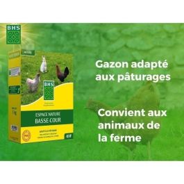 Césped - BHS - Espace Nature 1kg | 40m² | Alto en proteínas, rápido, homogéneo | Bienestar animal al aire libre. Césped - BHS - Espace Nature 1kg | 40m² | Alto en proteínas, rápido, homogéneo | Bienestar animal al aire libre.
