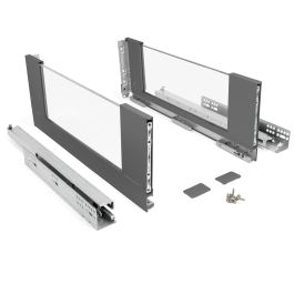 Herrajes ALK Cajón Qube con Laterales de Cristal Extracción Total y Cierre Amortiguado, 40 kg, Antracita para Cocina y Oficina Precio: 47.49999958. SKU: B1JFH64QQ3