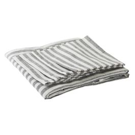 DKD Home Decor Mantel de Algodón y Poliéster a Rayas Verde y Blanco 150x150 cm Set de 5 Unidades
