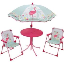 FUN HOUSE 713088 FLAMANT ROSE Muebles de jardín con mesa, 2 sillas plegables y sombrilla para niños. Precio: 64.99000024. SKU: B17KA2JHTP