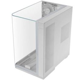 Mars Gaming MCINFINIOW Caja Torre Gaming Blanca con Cristal Templado Curvo Panorámico, 2 Ventiladores ARGB y USB-C. Compatible ATX.