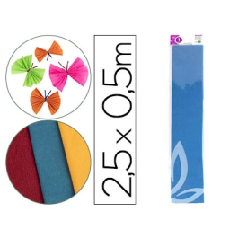 Liderpapel Papel Crespón Azul 50 cm x 2.5m 34 g/m²