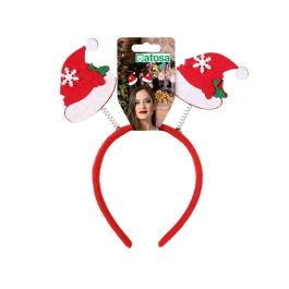 Diadema Navidad Mamá Noel Rojo Mujer Adulto Accesorio Divertido para Fiestas Navideñas