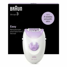 Braun Silk-épil 3 Depiladora Eléctrica para Mujer, 20 Pinzas MicroGrip, Luz Smartlight, Cabezal Masaje, Púrpura, Fabricada en Alemania