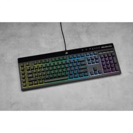 Corsair K55 RGB PRO Teclado Gaming USB Español con Retroiluminación RGB, Anti-Ghosting, Reposamuñecas, Resistente Salpicaduras IP42