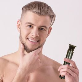 Cosmetic Club Máquina Cortar Pelo y Barba Recargable, Hoja de Acero Inoxidable para Barba, Bigote, Patillas, Corte Preciso