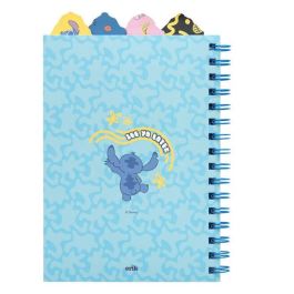 ERIK Cuaderno A5 Stitch Disney 80 hojas a rayas, tapa blanda, wire-o y 4 separadores