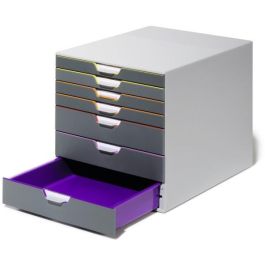 Durable Módulo 7 Cajones Varicolor, Plástico ABS, Gris/Multicolor, 760758