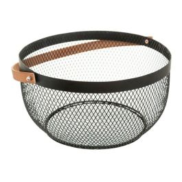 5Five Cesta de malla retro Noir kitchen, Ø 29 cm, metal, negro