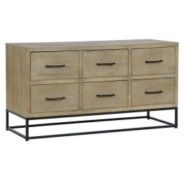 Aparador DKD Home Decor Negro Natural Metal Madera MDF 120 x 40 x 64 cm Precio: 252.50000006. SKU: B12CJ8VX2S