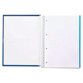 Cuaderno Espiral Liderpapel A4 Micro Crafty Tapa Forrada 120H 90 gr Cuadro 5 mm 5 Bandas 4 Colores Color Azul