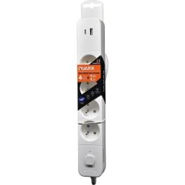 Regleta - QUARX - 4 tomas - Con USB Tipo C y USB A, cable de 1,5m