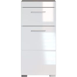Mueble bajo de baño AMANDA - 1 puerta + 1 cajón - L37 x P31 x H79 cm - Blanco - TRENDTEAM Mueble bajo de baño AMANDA - 1 puerta + 1 cajón - L37 x P31 x H79 cm - Blanco - TRENDTEAM