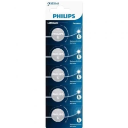 Philips Pack de 5 Pilas de Botón Litio CR2032P5/01B 3V Precio: 5.50000055. SKU: B12RTC7383