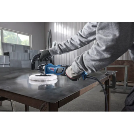 Bosch Professional Pulidora Rotativa GPO 14-180 S, 1400W, 180 mm, con Mango en D y Mango Auxiliar