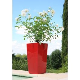 RIVIERA Maceta Nuance - Cuadrada - 29 x 29 x H 52 cm - Rojo