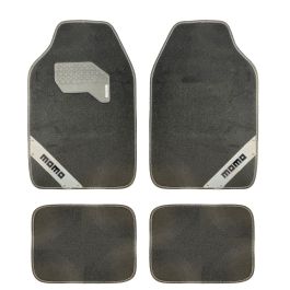 Set Completo De 4 Piezas Alfombras Momo 012 Universales Negro-Blanco MOMLCM012BW