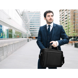 Q-connect Maletín para Portátil 15,5" Negro con 1 Asa y 1 Bolsillo Exterior, 390x310x120mm