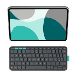 Logitech Flip Folio Teclado QWERTY Internacional EE.UU. Grafito para iPad Pro 11 pulgadas (M4) y iPad Air 11 pulgadas (M2, M3, 5a generación), Inalámbrico, Bluetooth