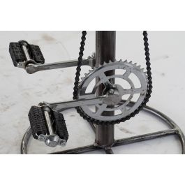 DKD Home Decor Taburete Vintage Marron Metal y Cuero 44 x 82 x 41 cm