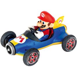 Carrera 181066 Coche Radio Control Mario Kart 8 Mach 8 Escala 1:18 Azul y Amarillo, Inclinación Dinámica, 9 km/h, +6 años