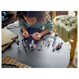 Lego 75372 Star Wars Paquete de Batalla de Soldados Clon y Droides de Batalla con Moto Speeder y Minifigura