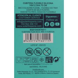 Cubitera flexible de silicona roja para 6 cubitos Quttin (24 Unidades) Cubitera flexible de silicona roja para 6 cubitos Quttin (24 Unidades)
