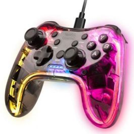 Mars Gaming MGP-C Gamepad RGB Neon Translucido, Vibración Háptica Dual, Cable USB-C Extraíble, Compatible PC Switch PS3 Android