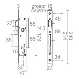 Cerradura Micel 85 mm